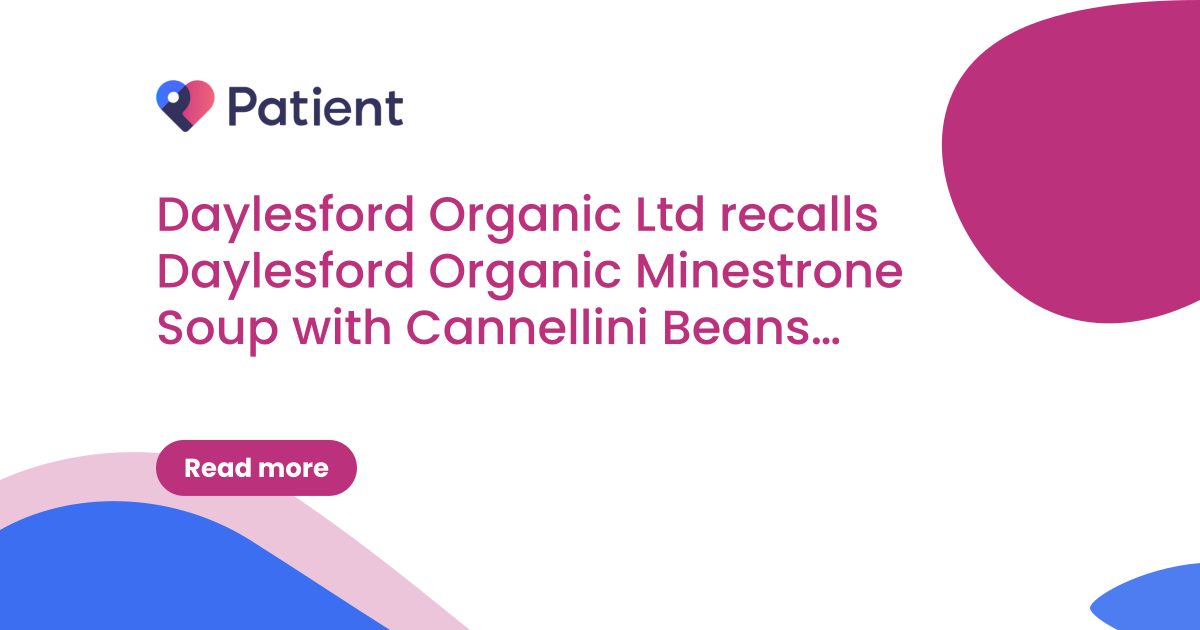 Daylesford Organic Ltd recalls Daylesford Organic Minestrone Soup with Cannellini Beans, Pasta Shells & Olive Oil because wheat (gluten) is not emphasised on the label
