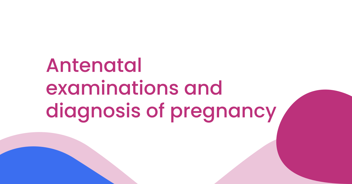 Antenatal examinations and diagnosis of pregnancy