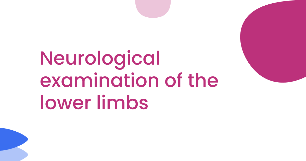 Neurological examination of the lower limbs